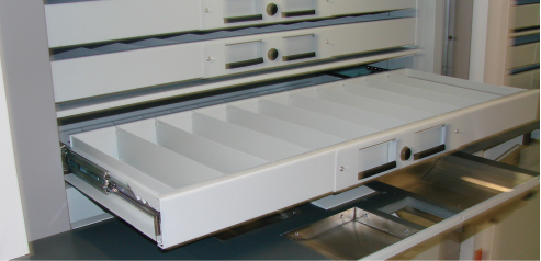 Compartmented telescopic drawers